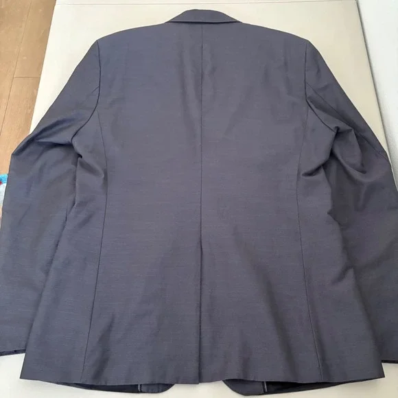 ZARA Man Blazer Jacket Dark Blue Textured 2‎ Button Sport Coat Men Size USA 42 - Picture 5 of 11